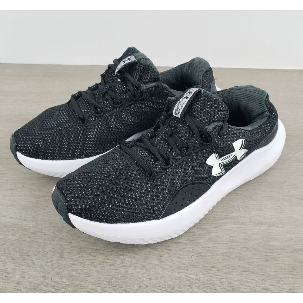 Under Armour Women's UA Charged Surge 4 Shoes Black/White Size: 9 (3027007-001)